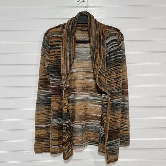 Magaschoni Sweaters - Magaschoni Wool Blend Cardigan Sweater Striped Southwestern Boho Open Front